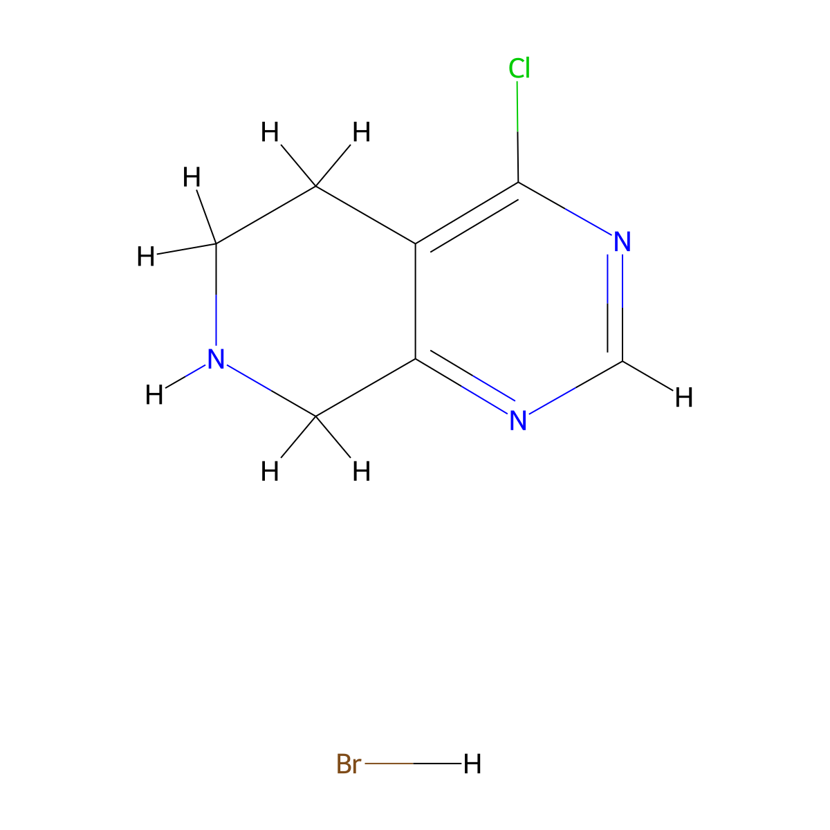 4-chloro-5H,6H,7H,8H-pyrido[3,4-d]pyrimidine hydrobromide molecular structure, CAS 2763755-96-8