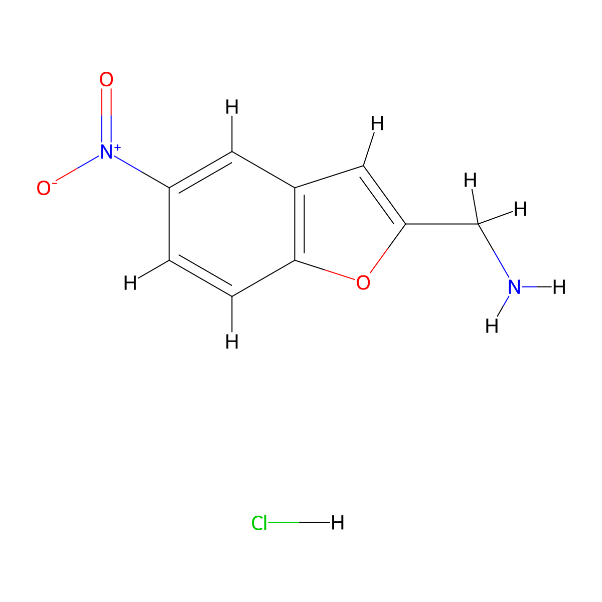1-(5-Nitro-1-benzofuran-2-yl)methanamine hydrochloride molecular structure, CAS 2763755-99-1