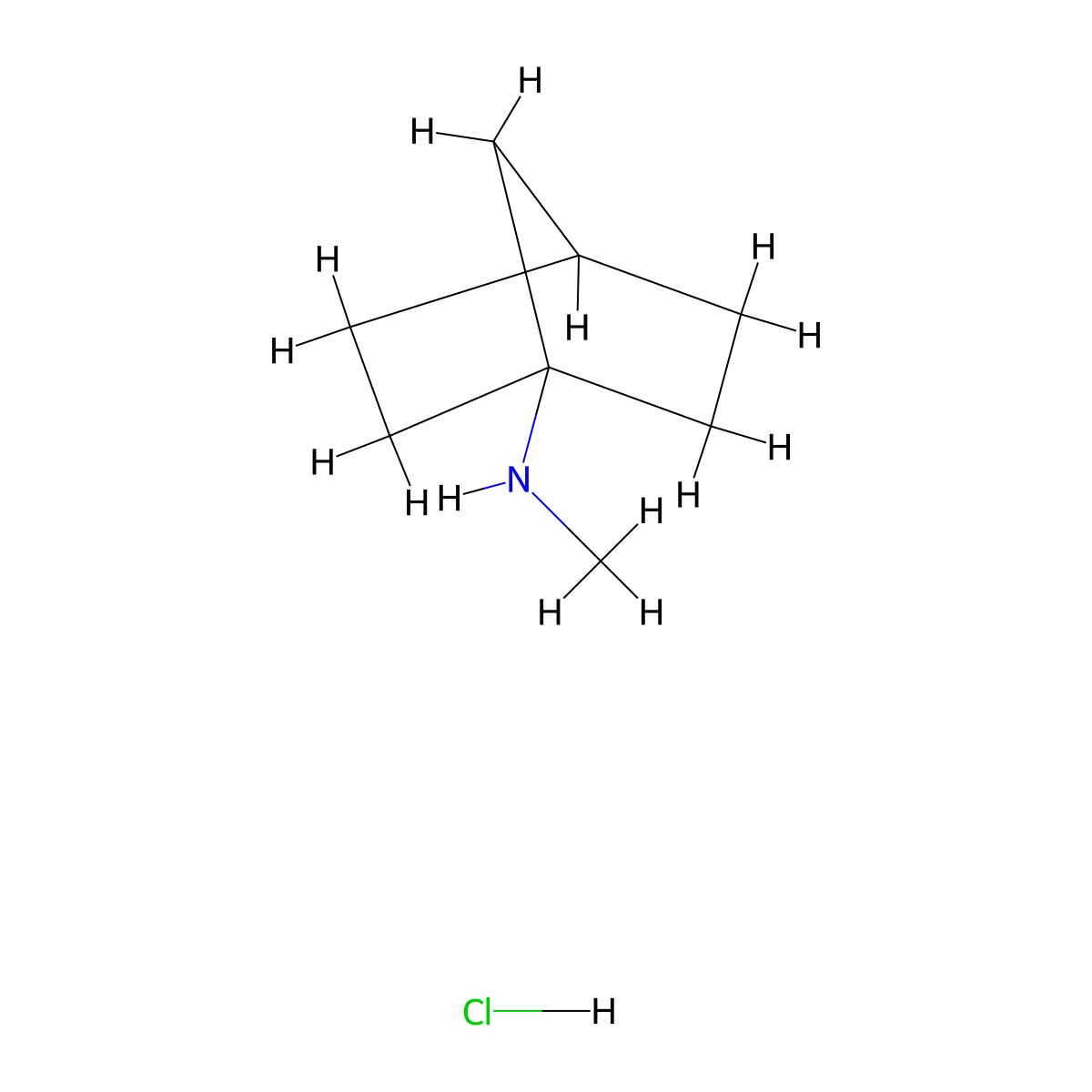 N-methylbicyclo[2.2.1]heptan-1-amine hydrochloride molecular structure, CAS 2763756-02-9
