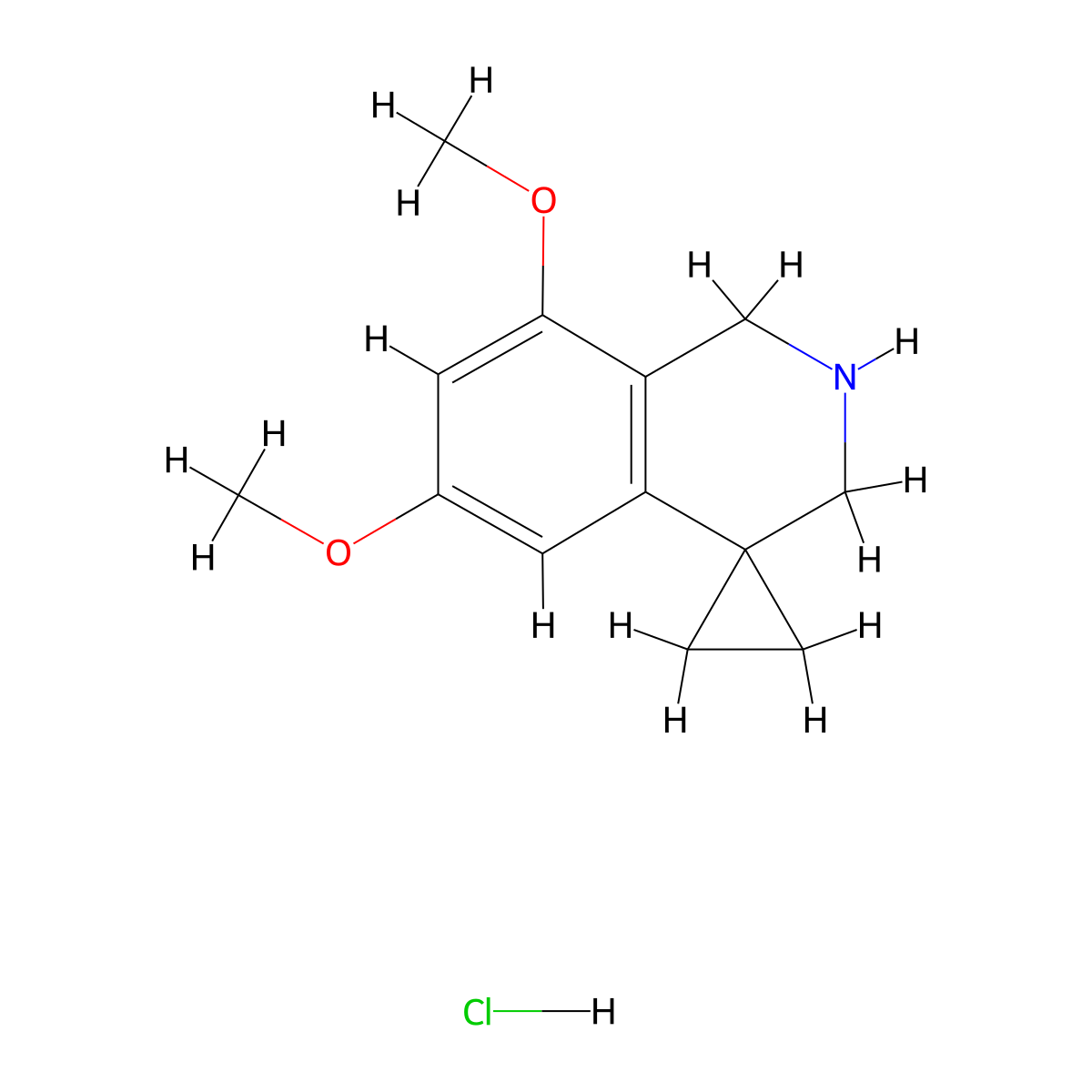 6',8'-dimethoxy-2',3'-dihydro-1'H-spiro[cyclopropane-1,4'-isoquinoline] hydrochloride molecular structure, CAS 2763756-08-5