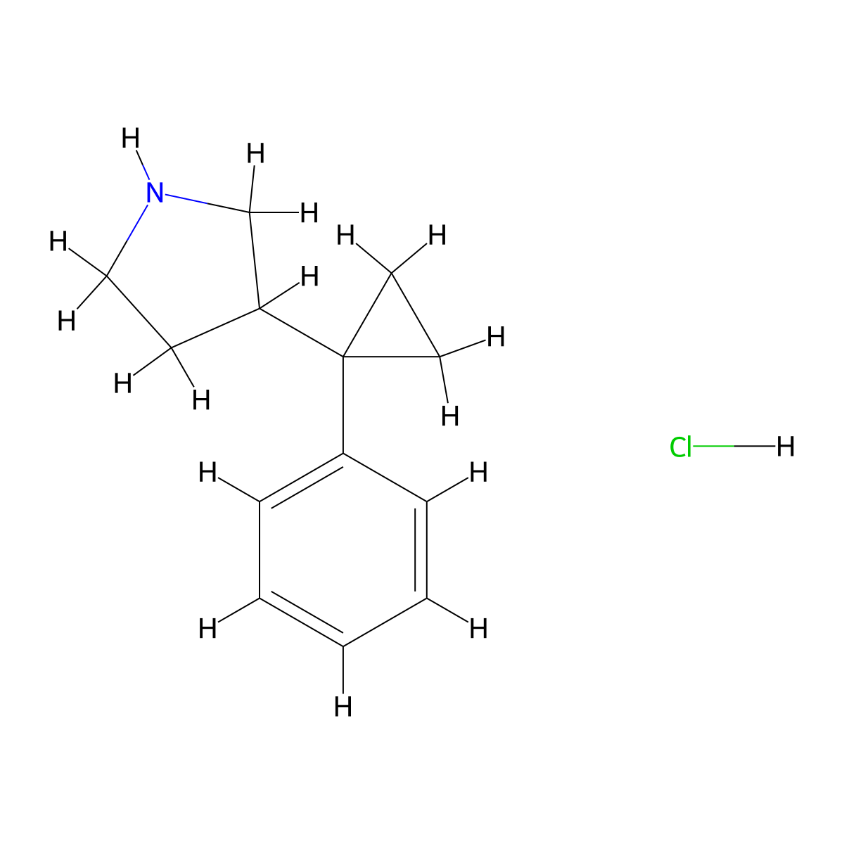 3-(1-Phenylcyclopropyl)pyrrolidine hydrochloride molecular structure, CAS 2763756-11-0