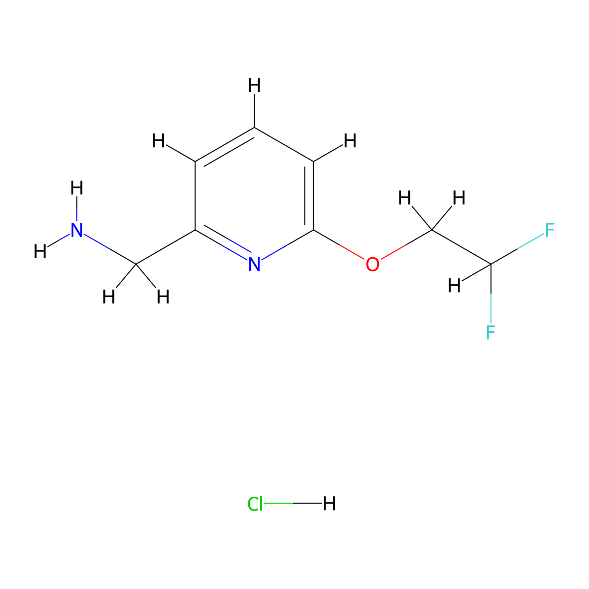 1-[6-(2,2-Difluoroethoxy)pyridin-2-yl]methanamine hydrochloride molecular structure, CAS 2763756-13-2