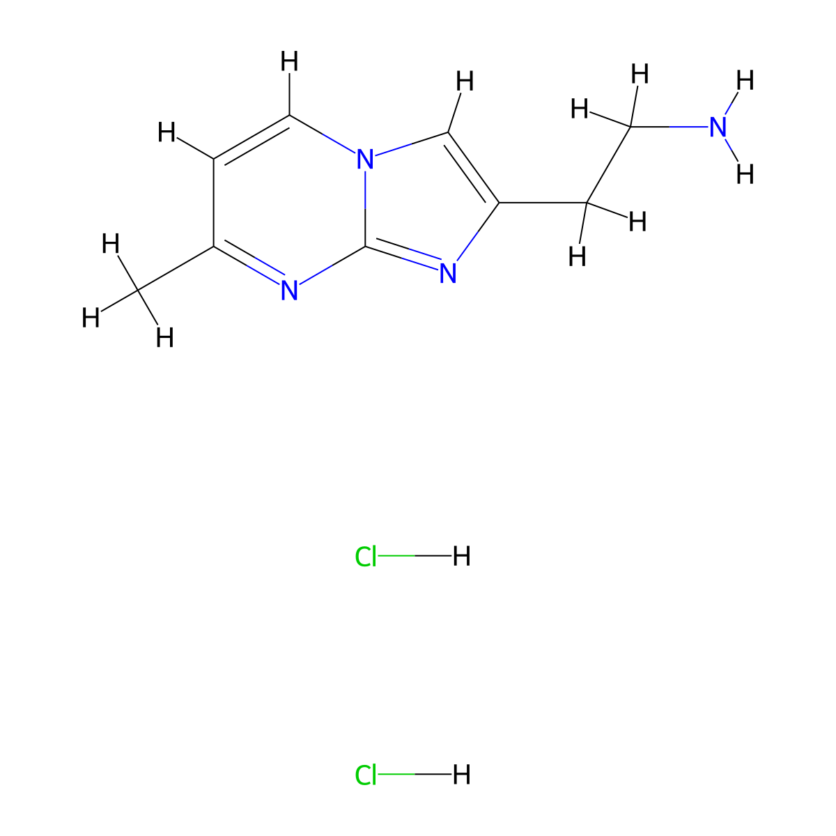 2-{7-Methylimidazo[1,2-a]pyrimidin-2-yl}ethan-1-amine dihydrochloride molecular structure, CAS 2763756-14-3
