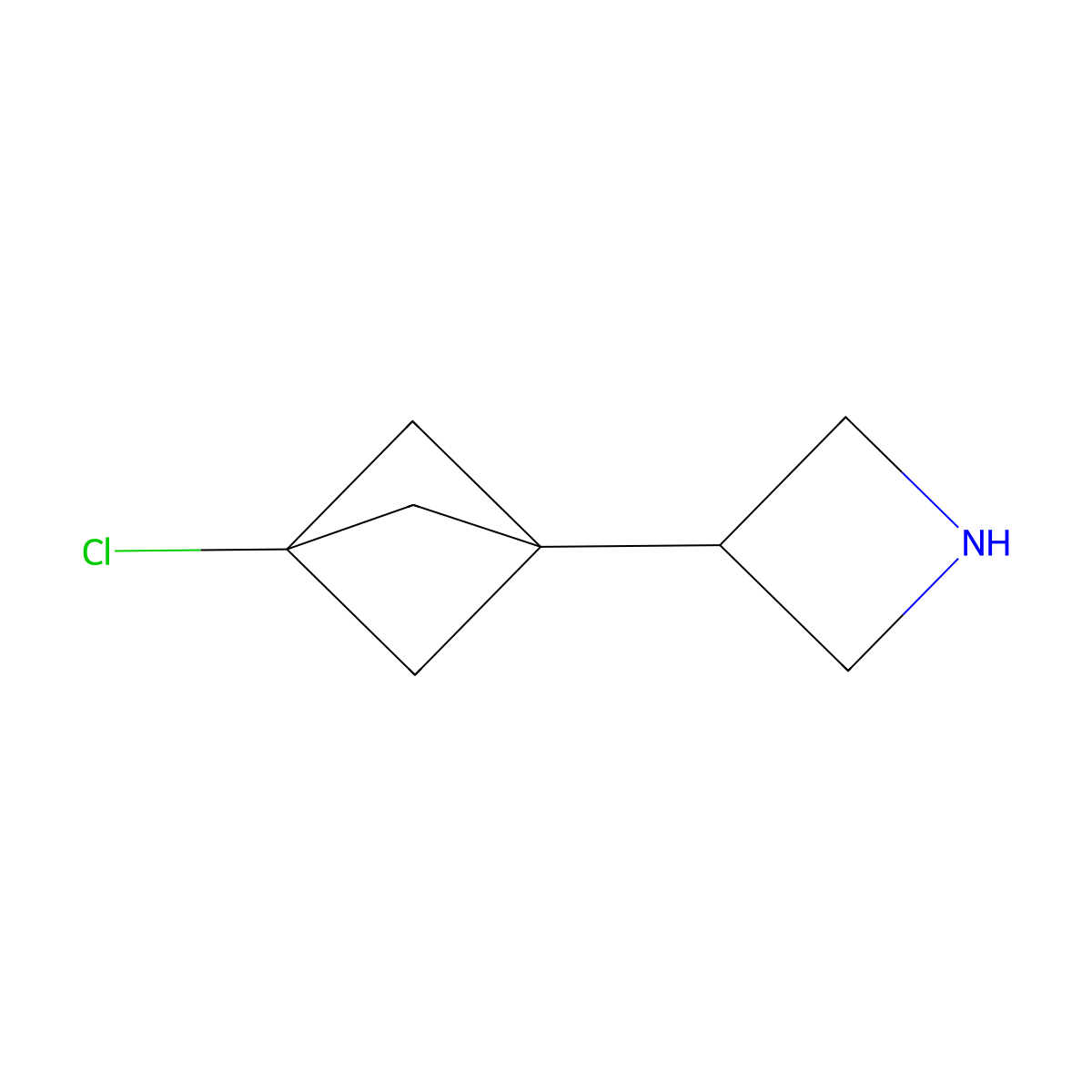 3-{3-Chlorobicyclo[1.1.1]pentan-1-yl}azetidine molecular structure, CAS 2763756-17-6