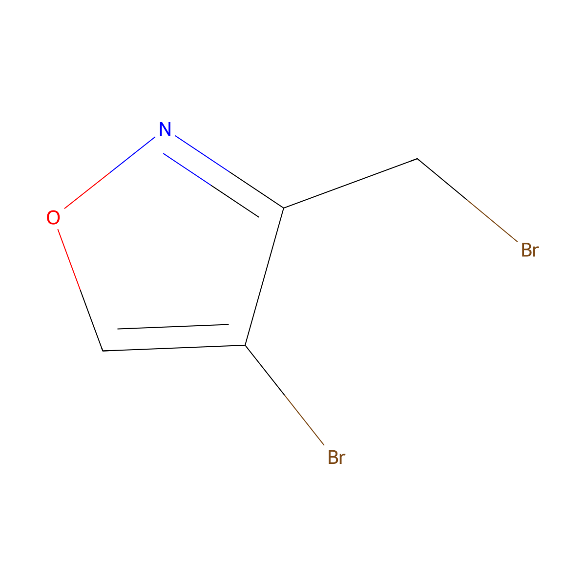 4-Bromo-3-(bromomethyl)-1,2-oxazole molecular structure, CAS 2763756-20-1
