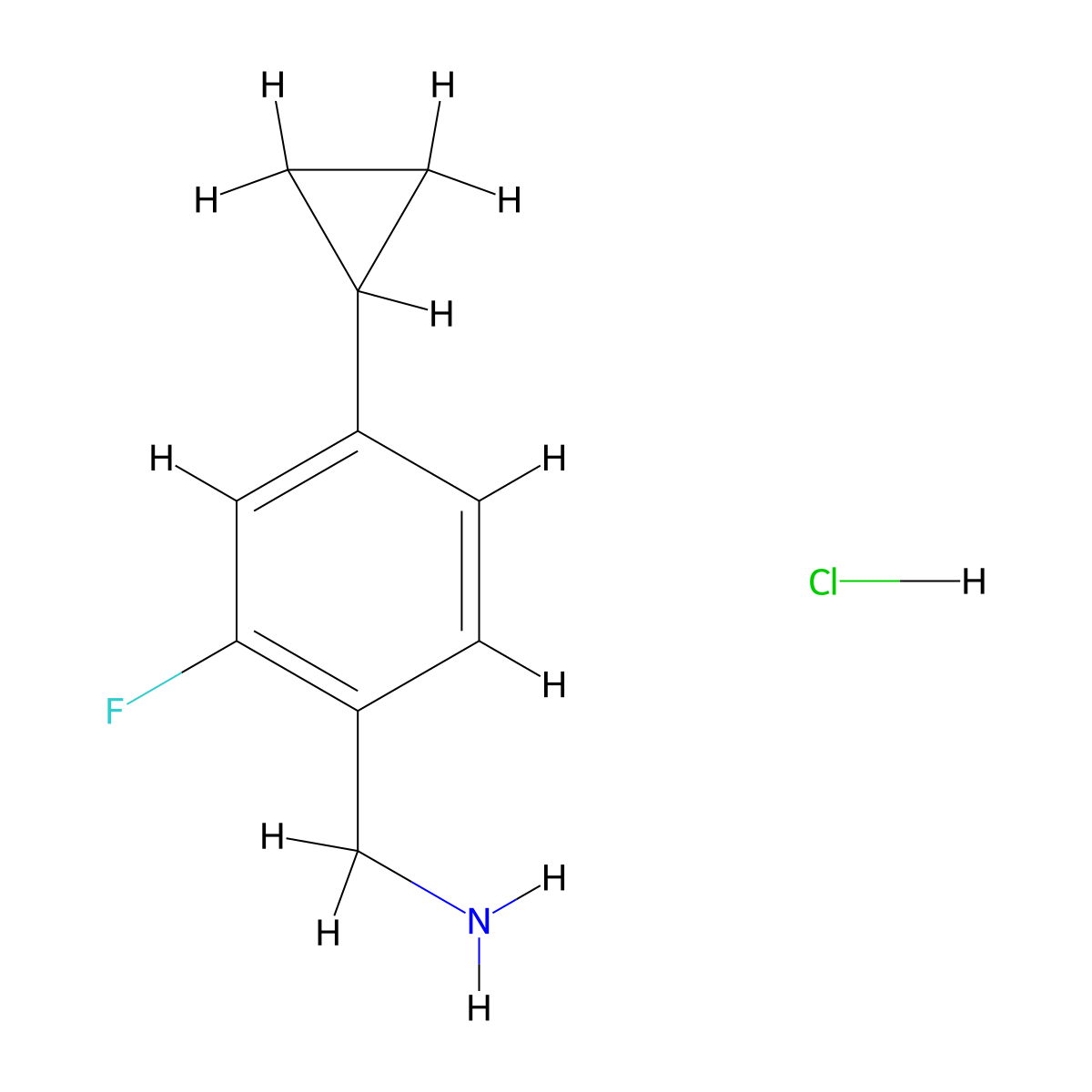 1-(4-Cyclopropyl-2-fluorophenyl)methanaminehydrochloride molecular structure, CAS 2763756-23-4