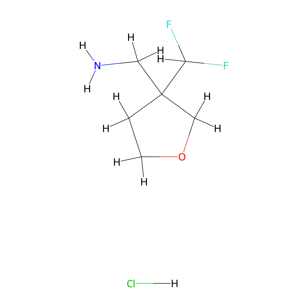 1-[3-(Difluoromethyl)oxolan-3-yl]methanamine hydrochloride molecular structure, CAS 2763756-26-7