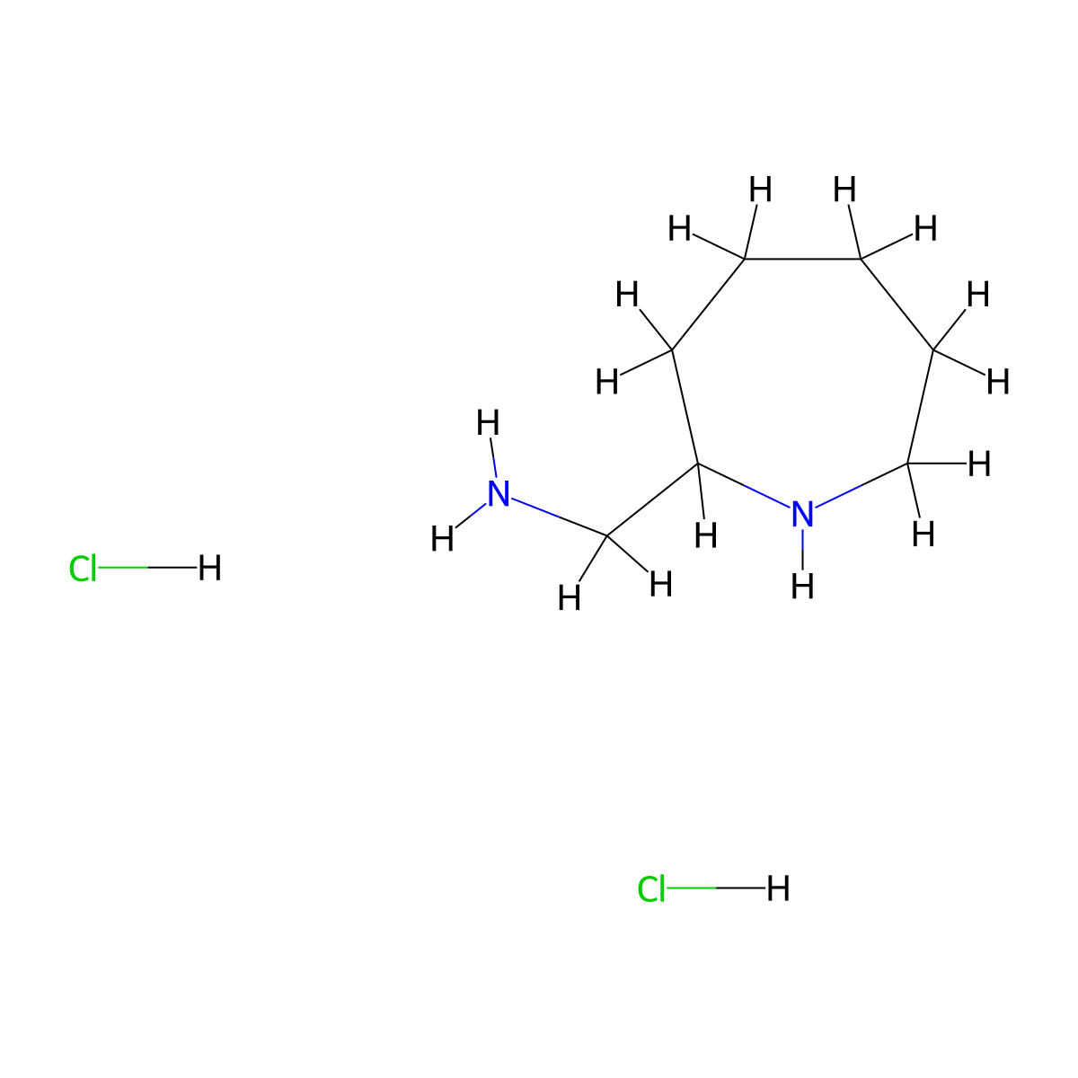 1-(Azepan-2-yl)methanaminedihydrochloride molecular structure, CAS 2763756-27-8