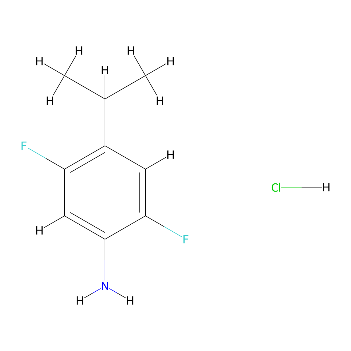 2,5-Difluoro-4-(propan-2-yl)aniline hydrochloride molecular structure, CAS 2763756-34-7