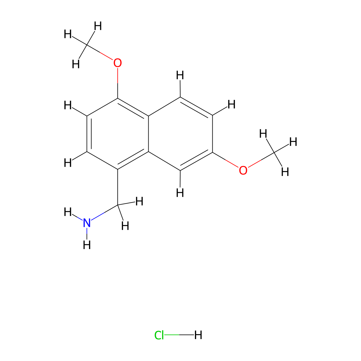 1-(4,7-Dimethoxynaphthalen-1-yl)methanamine hydrochloride molecular structure, CAS 2763756-36-9
