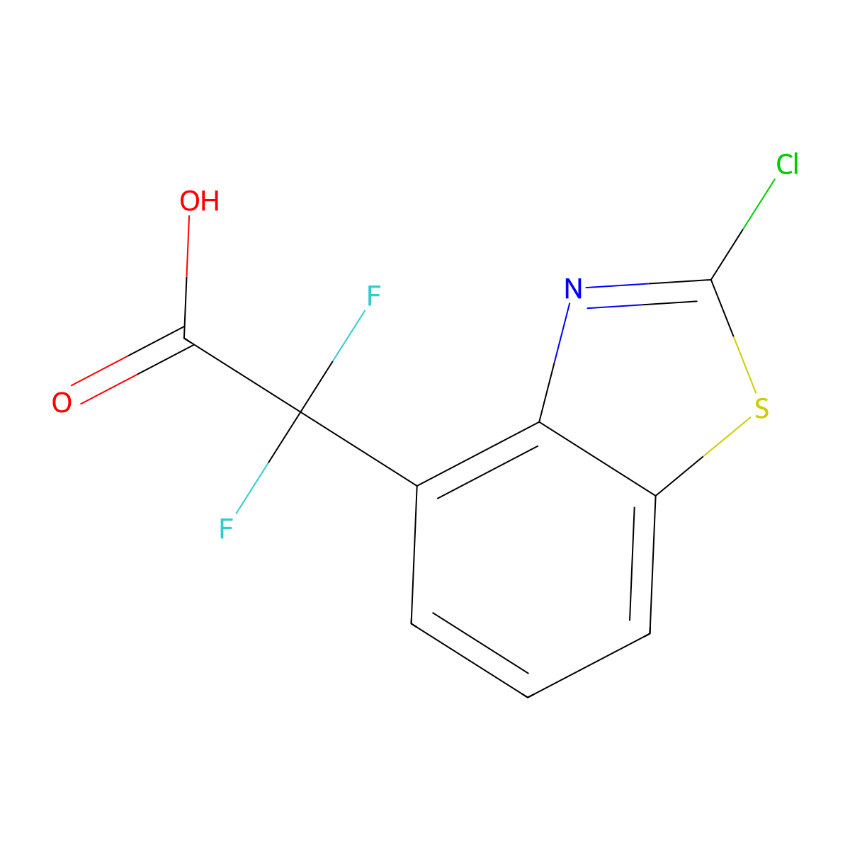 2-(2-Chloro-1,3-benzothiazol-4-yl)-2,2-difluoroacetic acid molecular structure, CAS 2763756-40-5