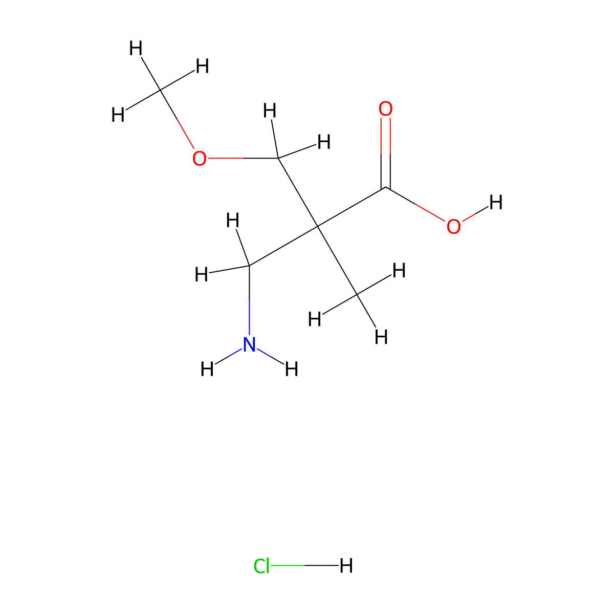 3-Amino-2-(methoxymethyl)-2-methylpropanoic acid hydrochloride molecular structure, CAS 2763756-46-1