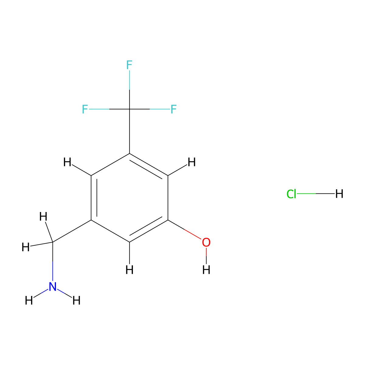 3-(Aminomethyl)-5-(trifluoromethyl)phenol hydrochloride molecular structure, CAS 2763756-47-2