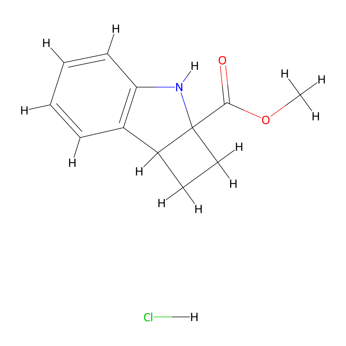 methyl1H,2H,2aH,3H,7bH-cyclobuta[b]indole-2a-carboxylatehydrochloride molecular structure, CAS 2763756-52-9