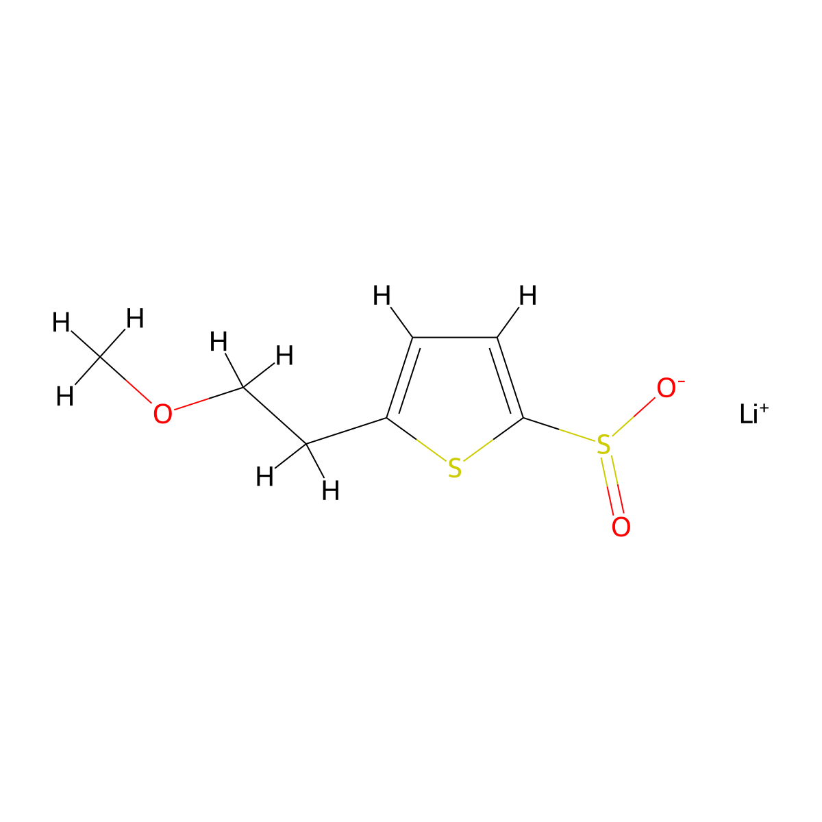 Lithium(1+) 5-(2-methoxyethyl)thiophene-2-sulfinate molecular structure, CAS 2763756-64-3