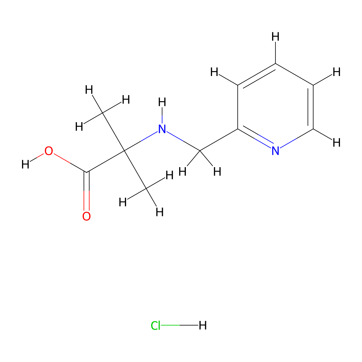 2-Methyl-2-{[(pyridin-2-yl)methyl]amino}propanoic acid hydrochloride molecular structure, CAS 2763756-67-6