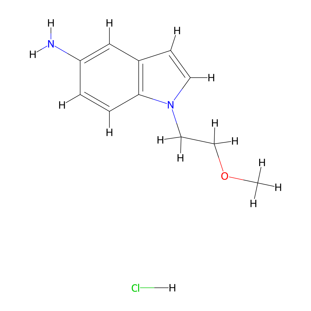 1-(2-methoxyethyl)-1H-indol-5-amine hydrochloride molecular structure, CAS 2763756-75-6