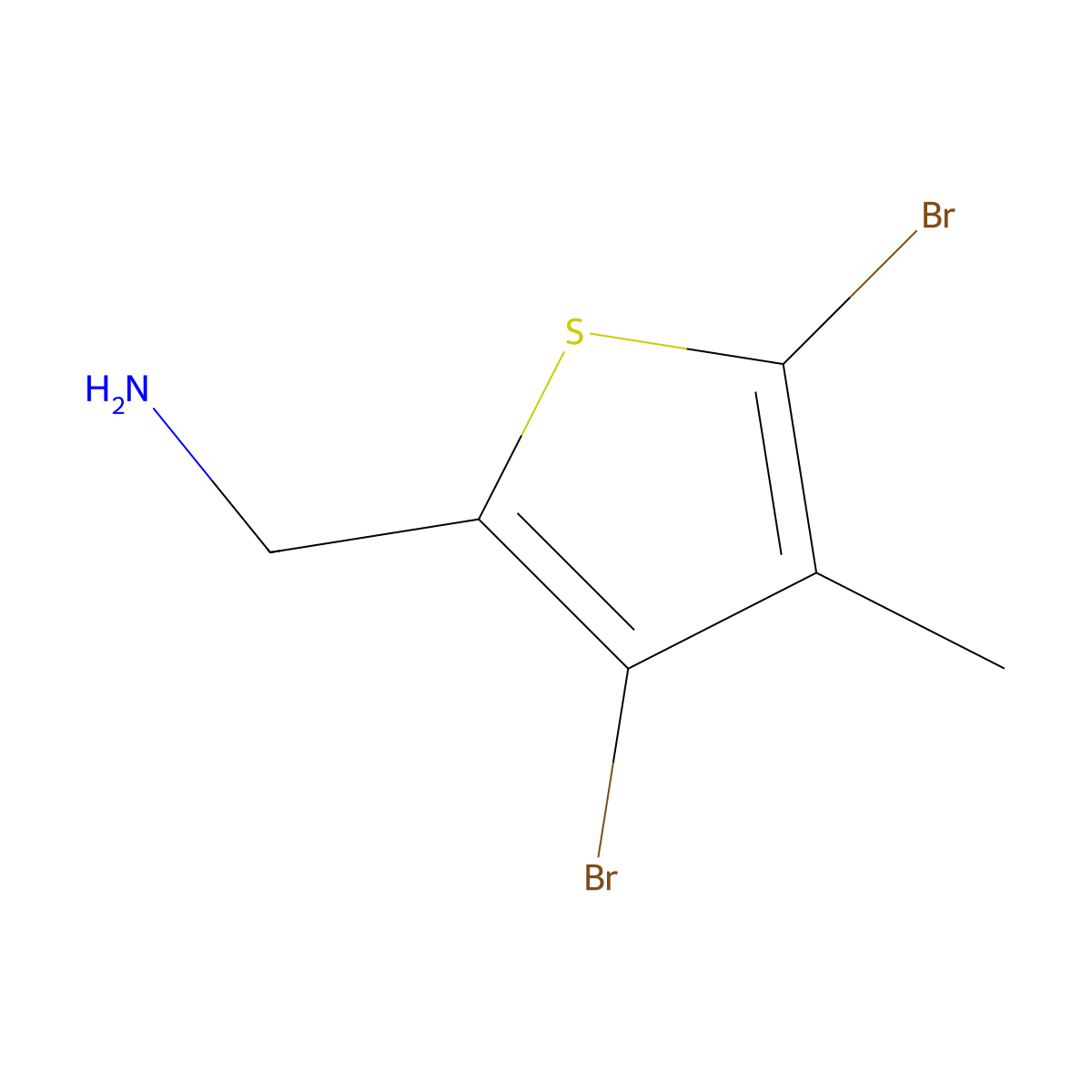 1-(3,5-Dibromo-4-methylthiophen-2-yl)methanamine molecular structure, CAS 2763756-82-5
