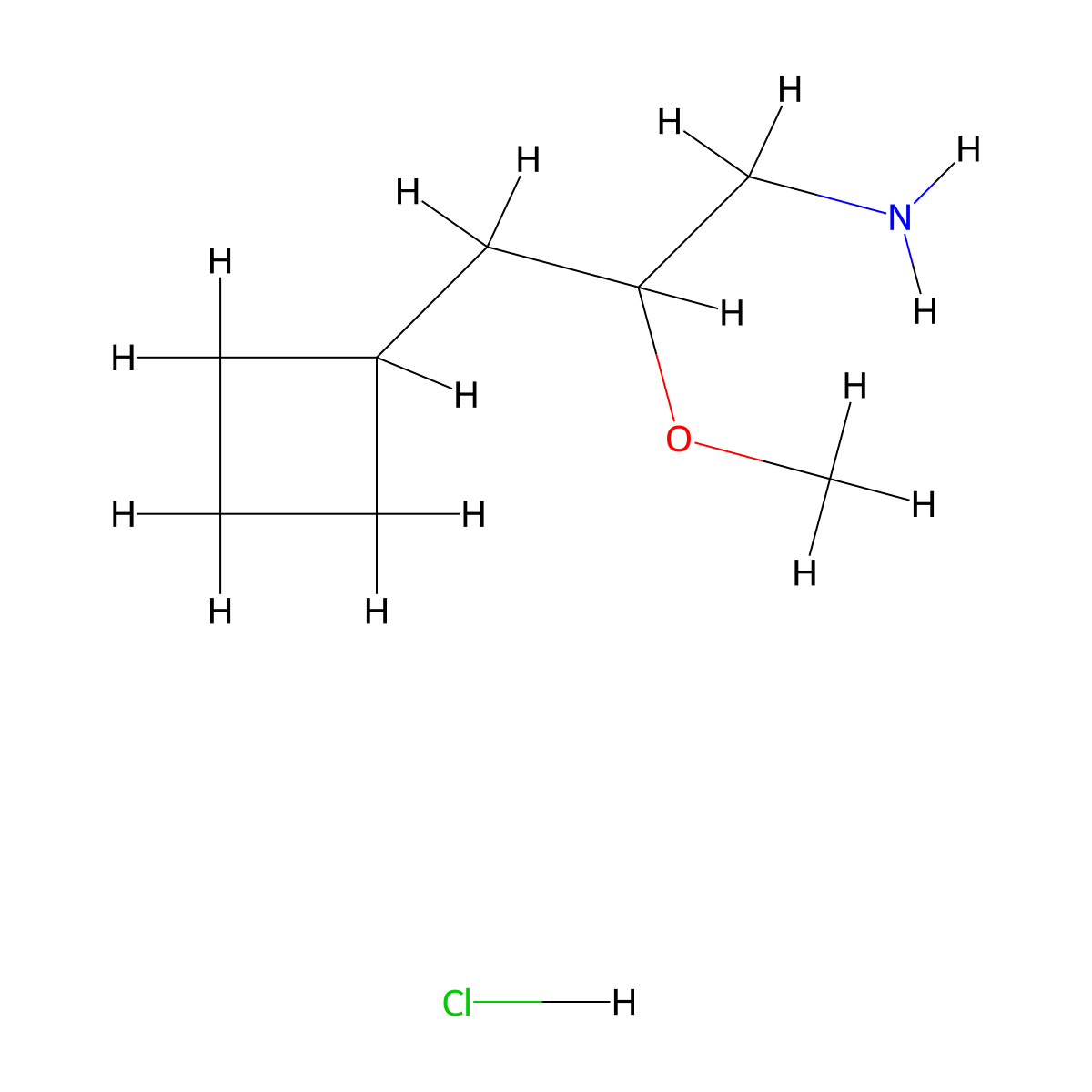 3-Cyclobutyl-2-methoxypropan-1-amine hydrochloride molecular structure, CAS 2763758-36-5