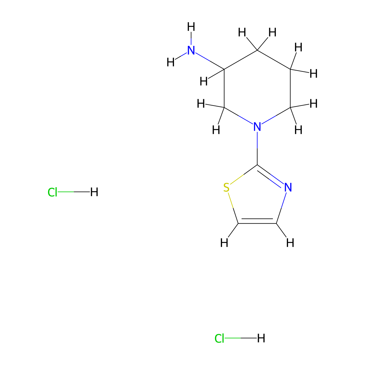 1-(1,3-Thiazol-2-yl)piperidin-3-amine dihydrochloride molecular structure, CAS 2763758-40-1