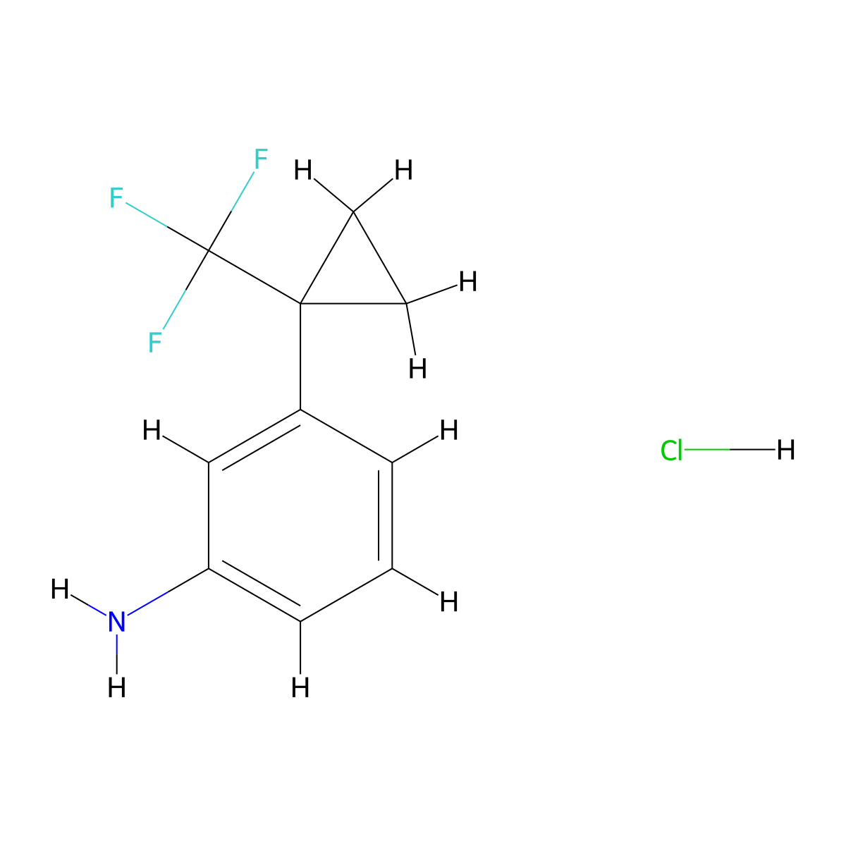 3-[1-(Trifluoromethyl)cyclopropyl]aniline hydrochloride molecular structure, CAS 2763758-50-3