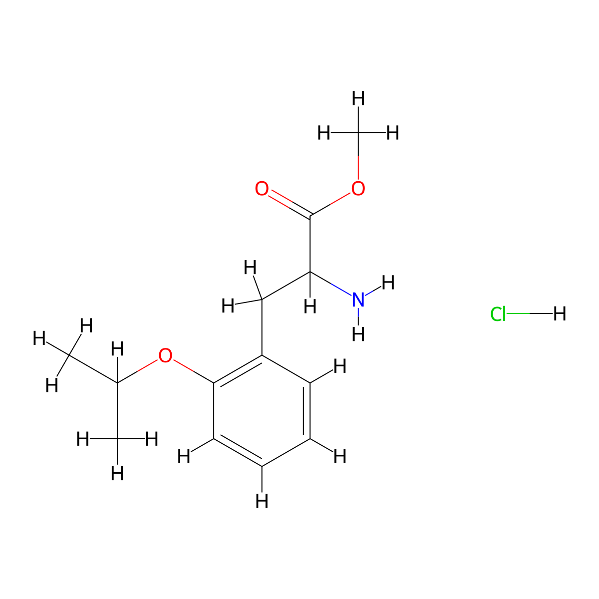 Methyl 2-amino-3-[2-(propan-2-yloxy)phenyl]propanoate hydrochloride molecular structure, CAS 2763758-62-7