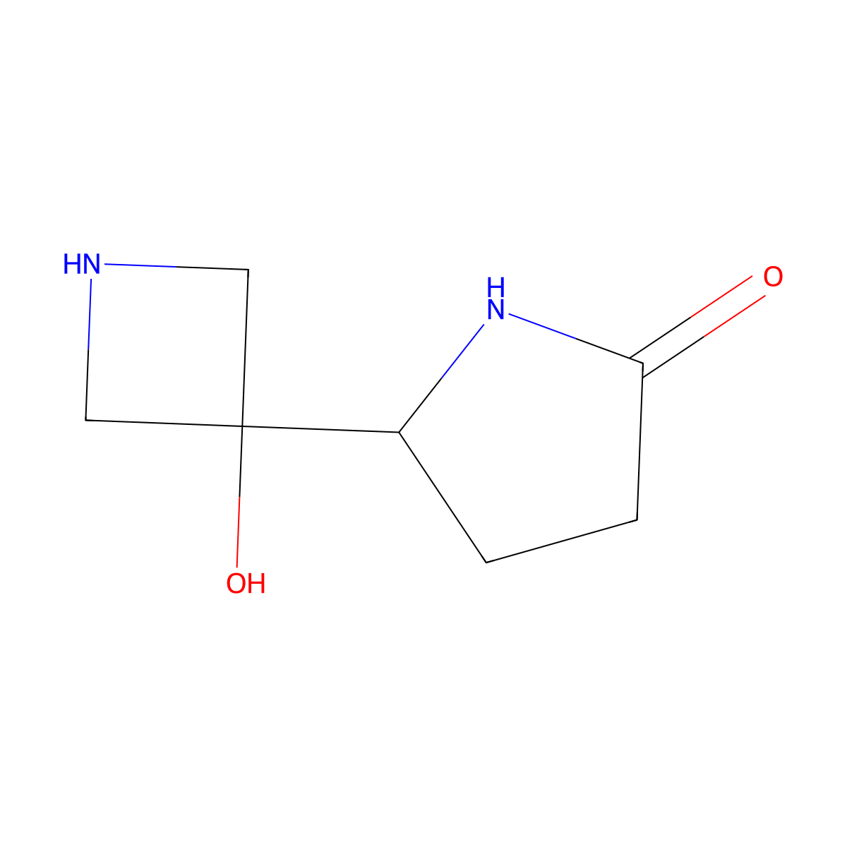 5-(3-Hydroxyazetidin-3-yl)pyrrolidin-2-one molecular structure, CAS 2763758-66-1