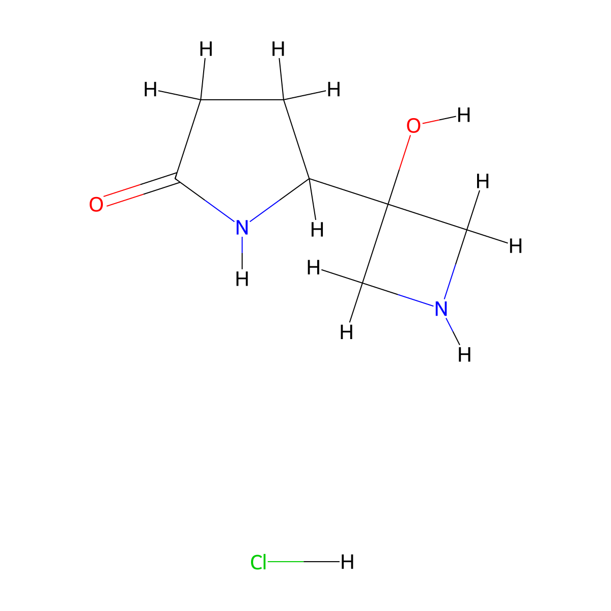 5-(3-Hydroxyazetidin-3-yl)pyrrolidin-2-one hydrochloride molecular structure, CAS 2763758-67-2