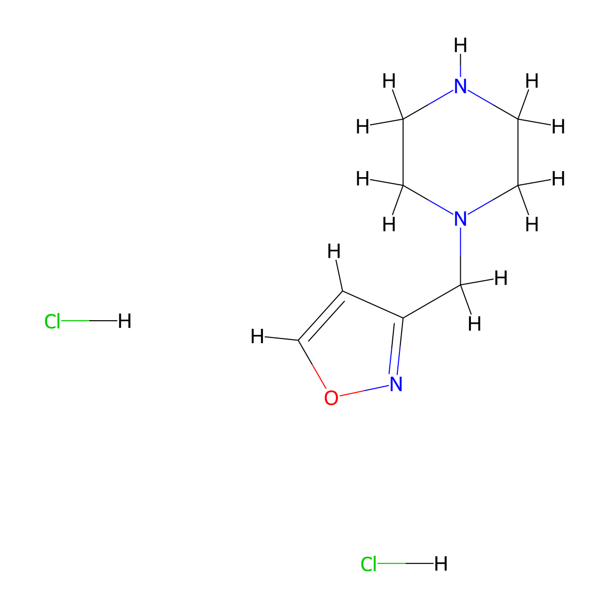 1-((1,2-Oxazol-3-yl)methyl)piperazine dihydrochloride molecular structure, CAS 2763758-68-3
