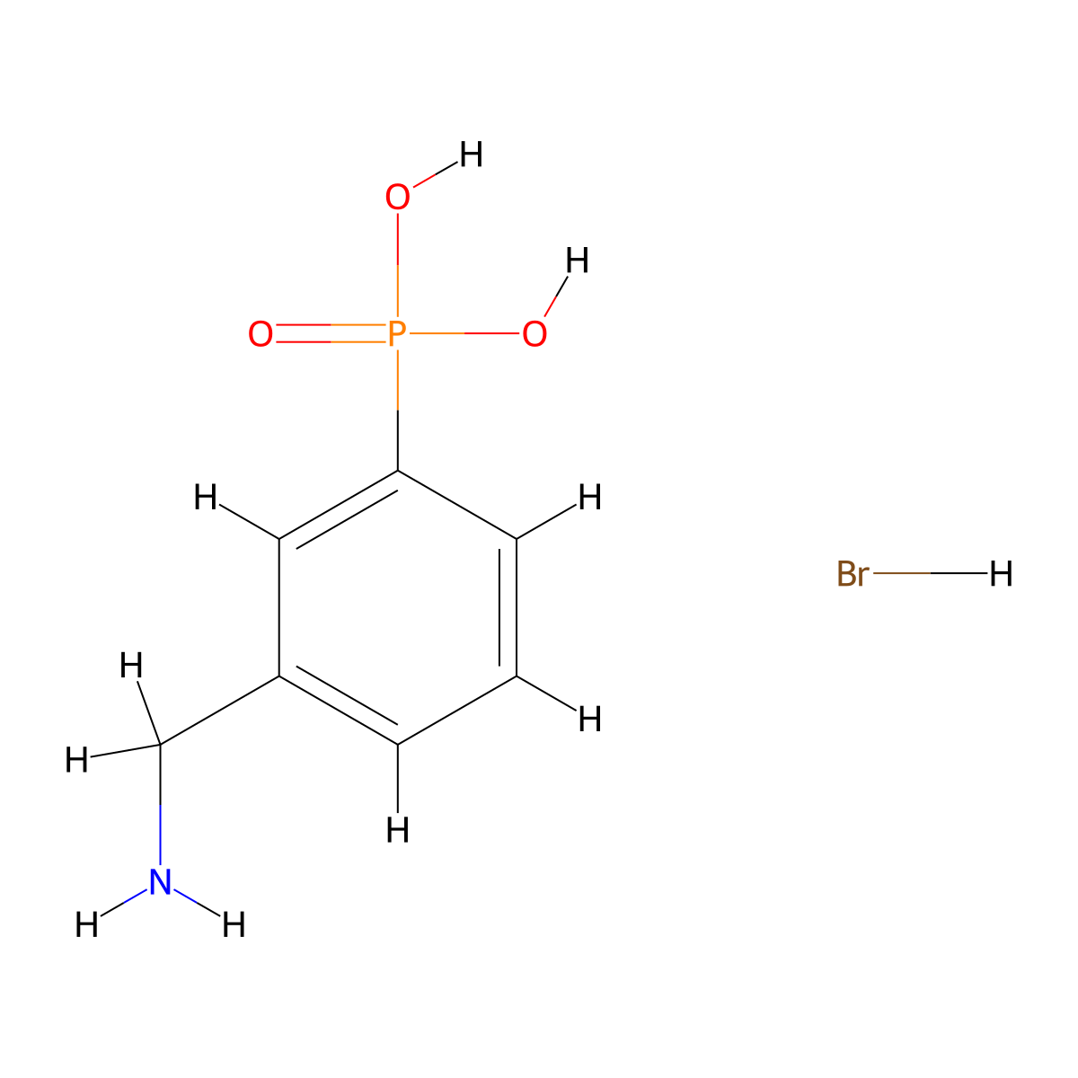 [3-(Aminomethyl)phenyl]phosphonic acid hydrobromide molecular structure, CAS 2763758-69-4