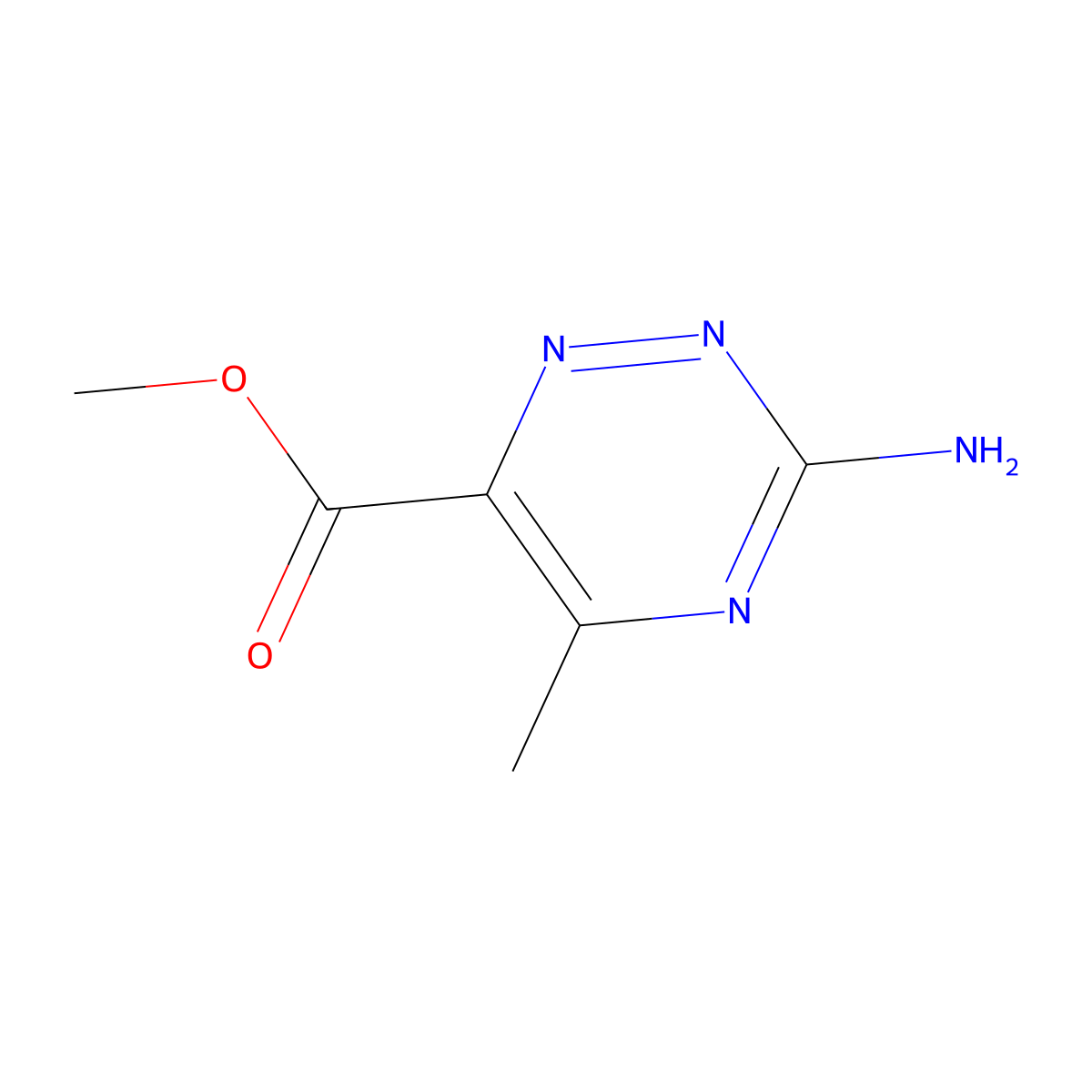Methyl 3-amino-5-methyl-1,2,4-triazine-6-carboxylate molecular structure, CAS 2763758-70-7