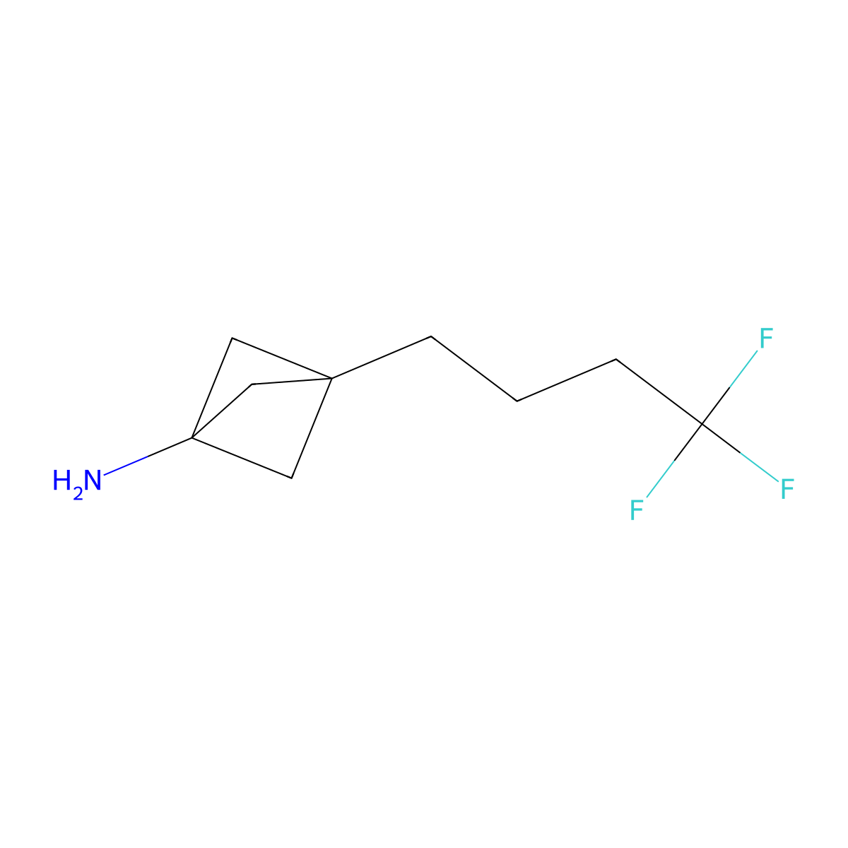 3-(4,4,4-Trifluorobutyl)bicyclo[1.1.1]pentan-1-amine molecular structure, CAS 2763758-71-8