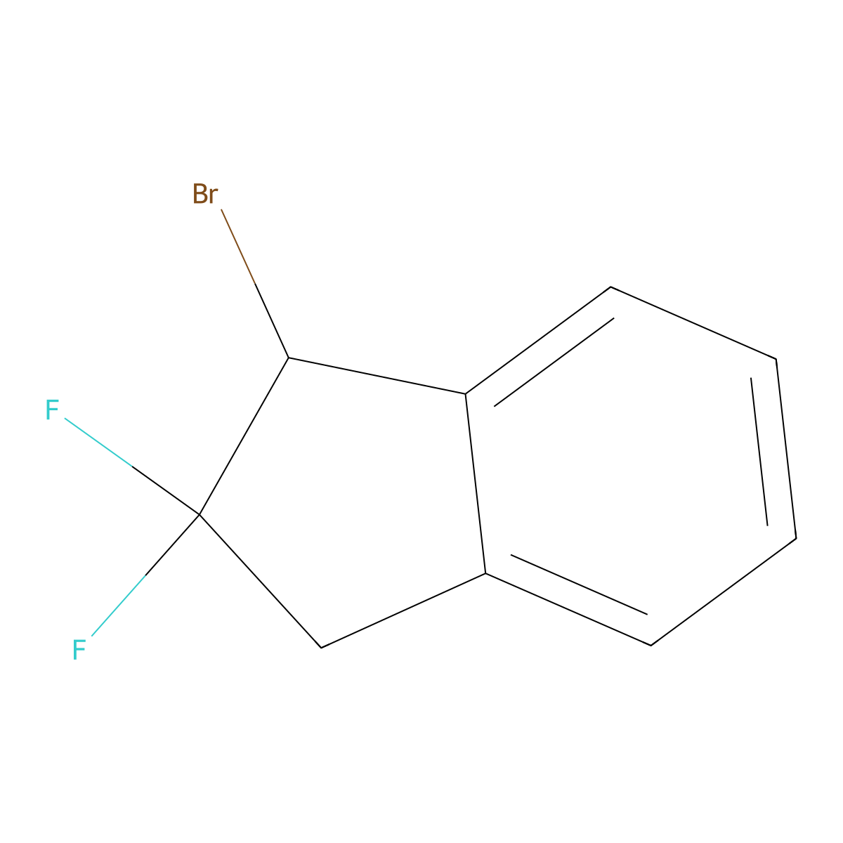 1-bromo-2,2-difluoro-2,3-dihydro-1H-indene molecular structure, CAS 2763758-73-0