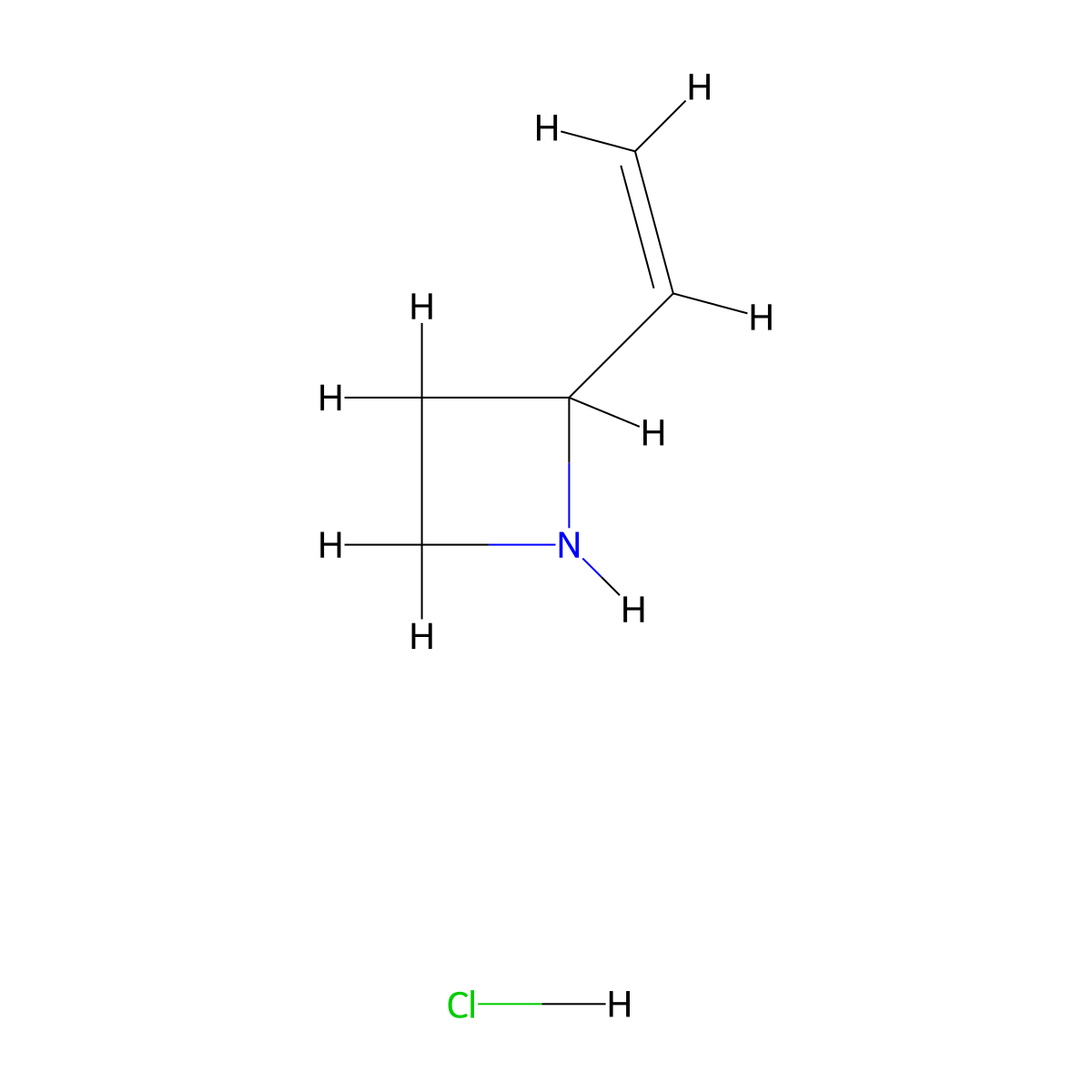 2-Ethenylazetidine hydrochloride molecular structure, CAS 2763758-75-2