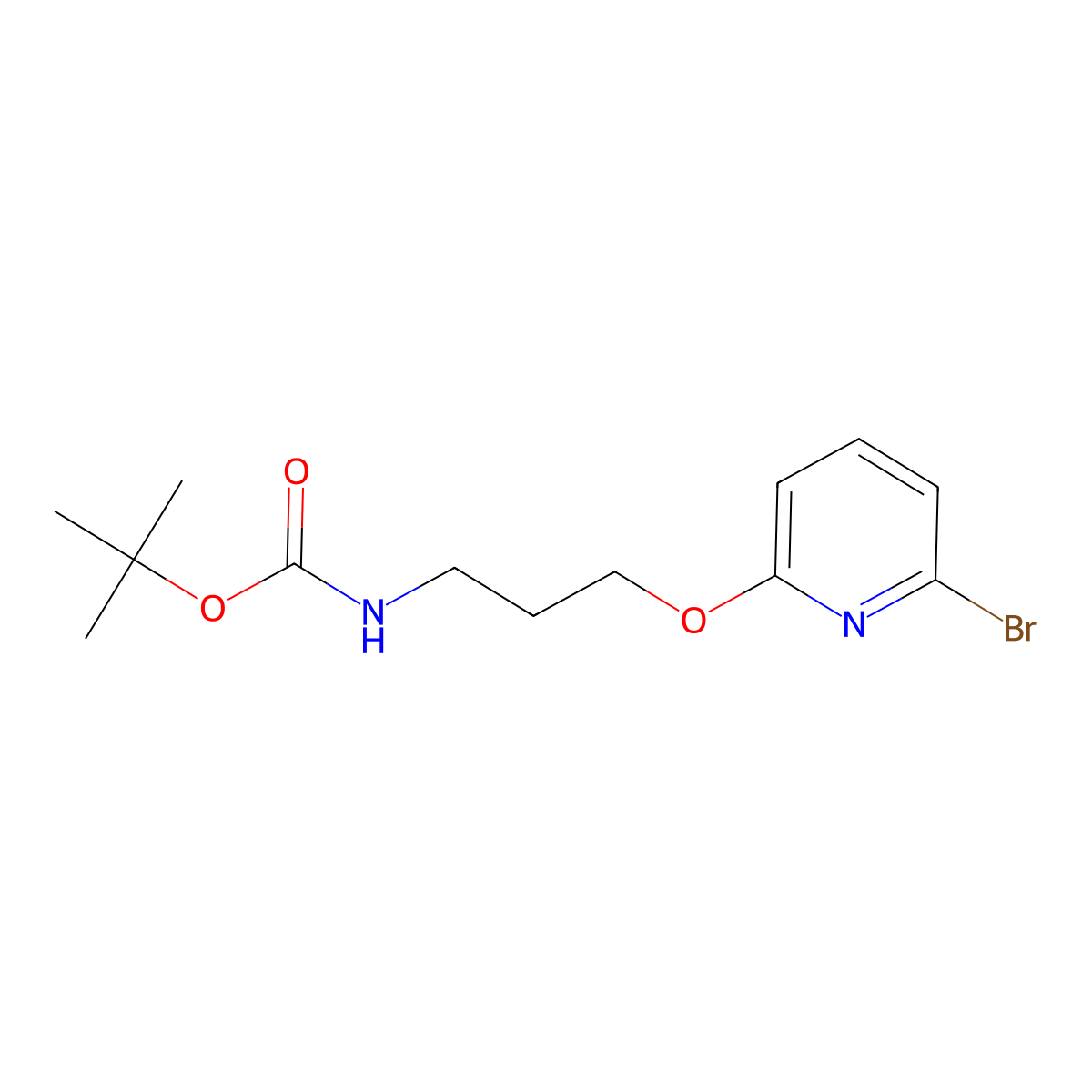 tert-butyl N-{3-[(6-bromopyridin-2-yl)oxy]propyl}carbamate molecular structure, CAS 2763758-77-4