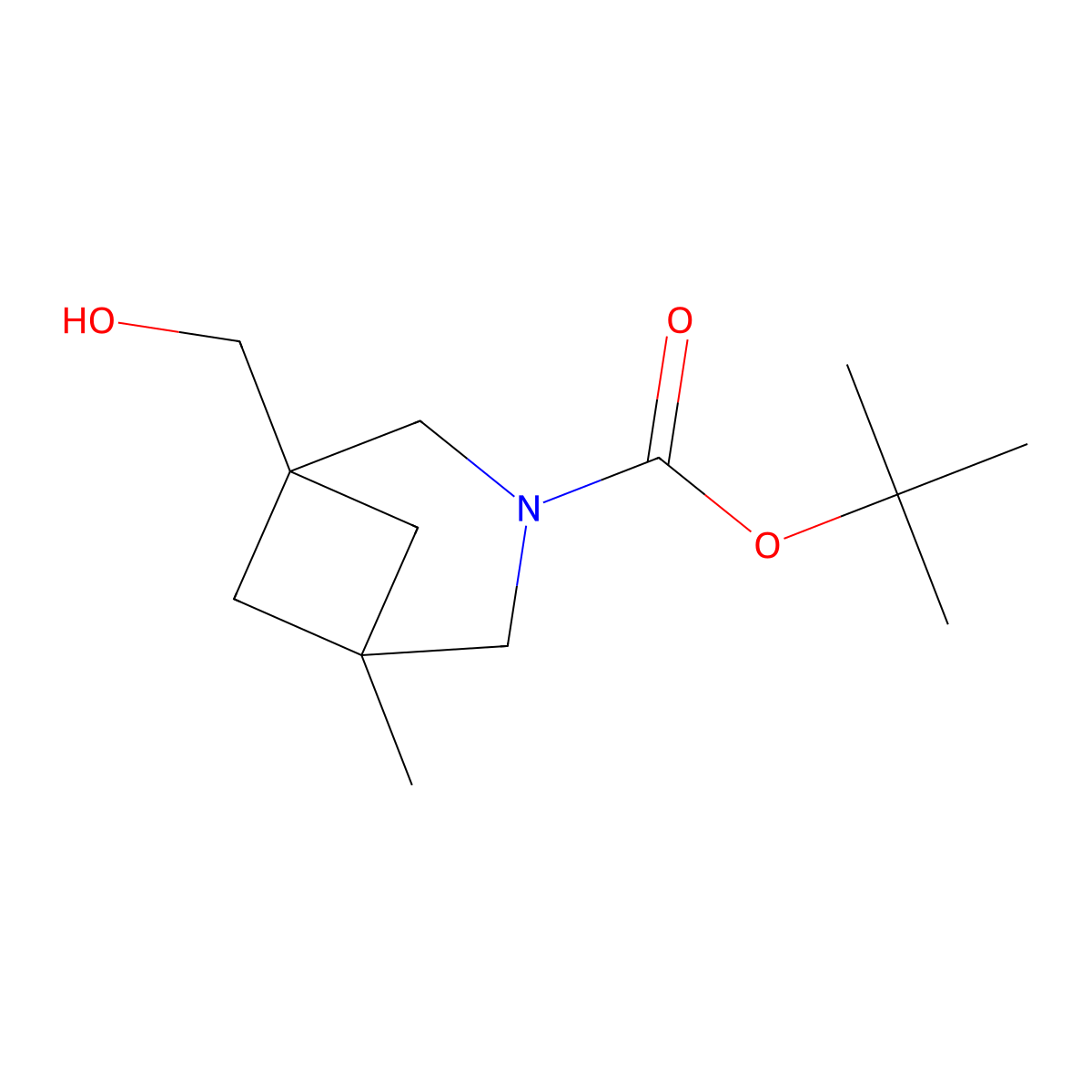 Tert-butyl 1-(hydroxymethyl)-5-methyl-3-azabicyclo[3.1.1]heptane-3-carboxylate molecular structure, CAS 2763758-81-0