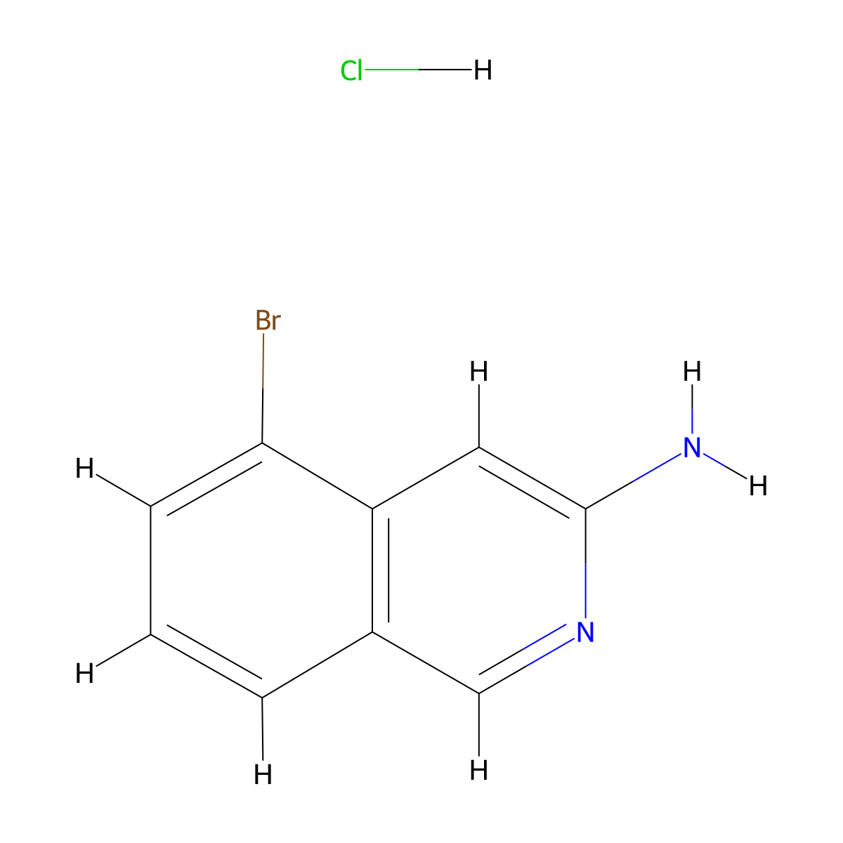 5-Bromoisoquinolin-3-amine hydrochloride molecular structure, CAS 2763758-82-1