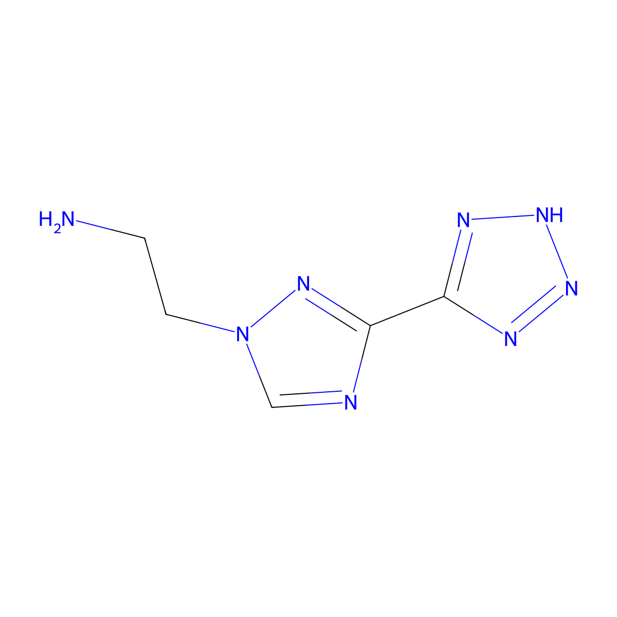 2-[3-(2H-1,2,3,4-tetrazol-5-yl)-1H-1,2,4-triazol-1-yl]ethan-1-amine molecular structure, CAS 2763758-91-2