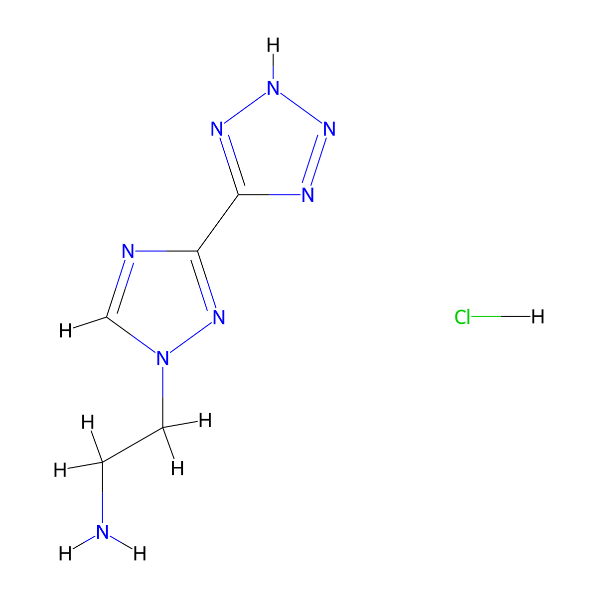 2-(3-(2H-1,2,3,4-tetrazol-5-yl)-1H-1,2,4-triazol-1-yl)ethan-1-amine hydrochloride molecular structure, CAS 2763758-92-3