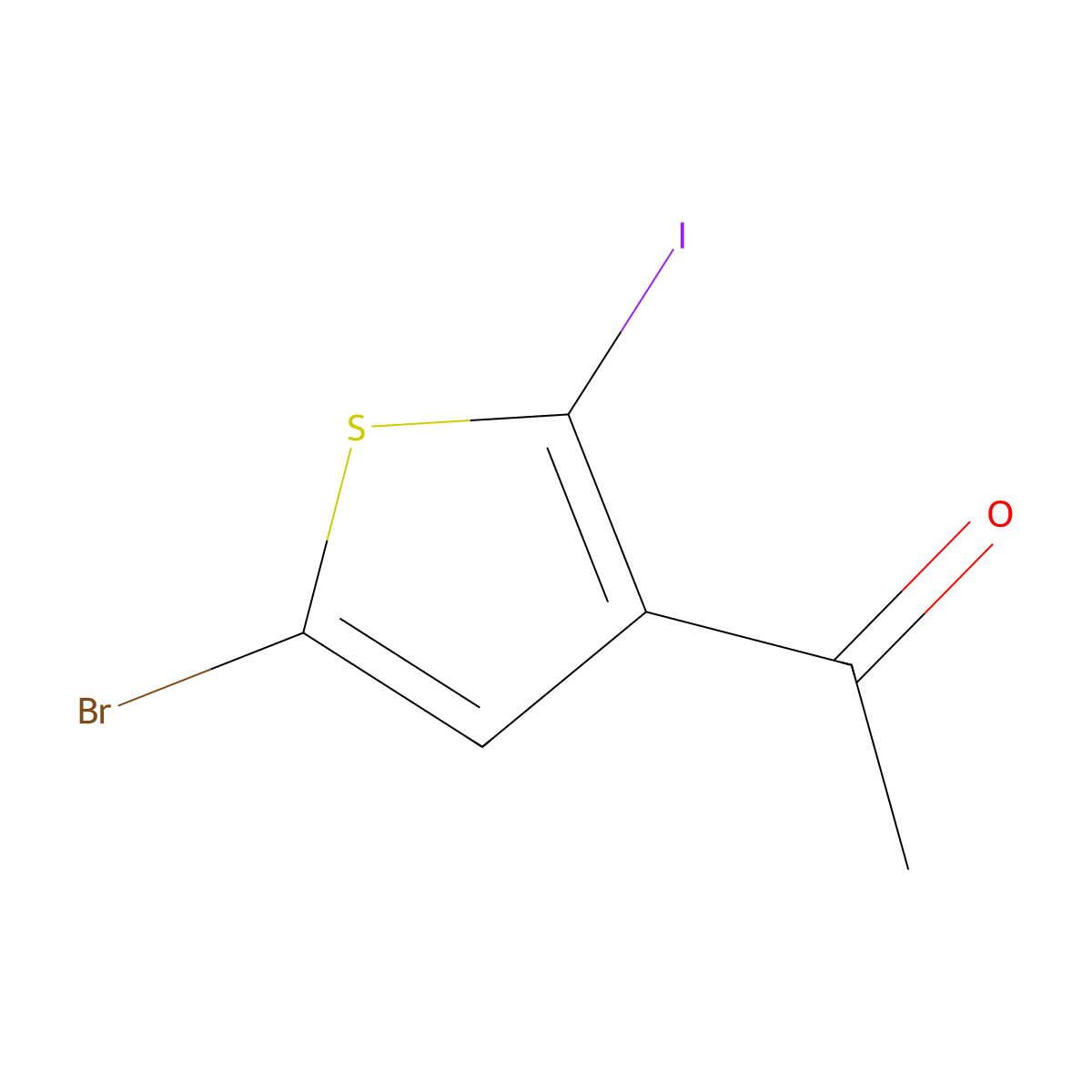 1-(5-Bromo-2-iodothiophen-3-yl)ethan-1-one molecular structure, CAS 2763758-95-6