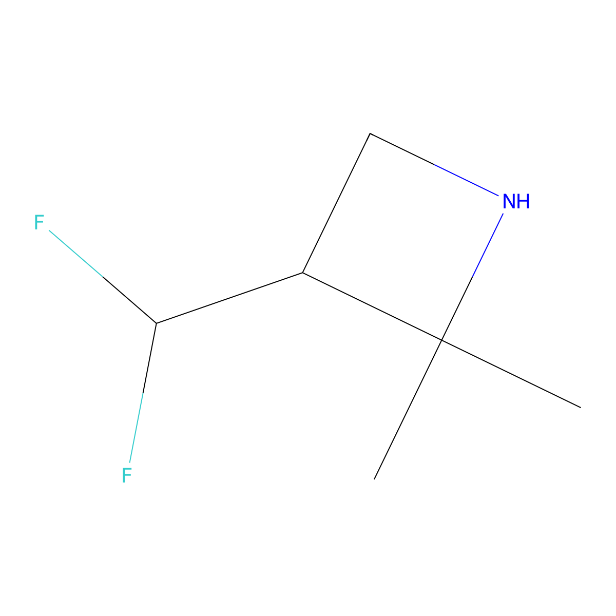 3-(Difluoromethyl)-2,2-dimethylazetidine molecular structure, CAS 2763759-00-6