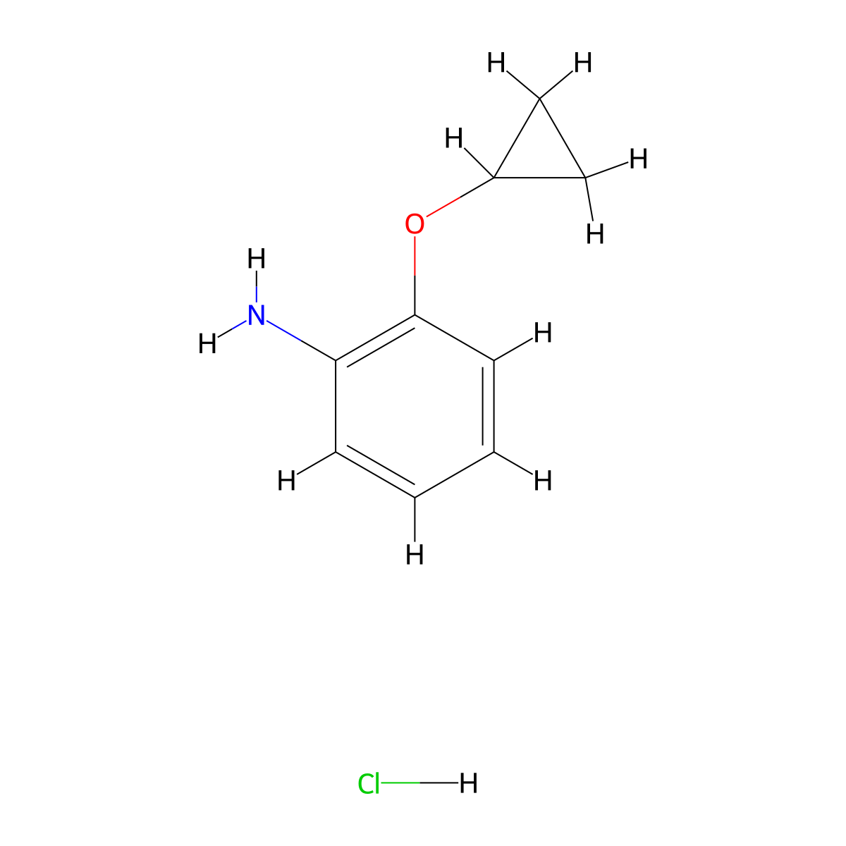 2-Cyclopropoxyaniline hydrochloride molecular structure, CAS 2763759-03-9
