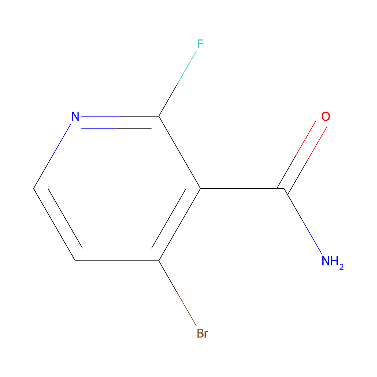 4-Bromo-2-fluoropyridine-3-carboxamide molecular structure, CAS 2763759-04-0