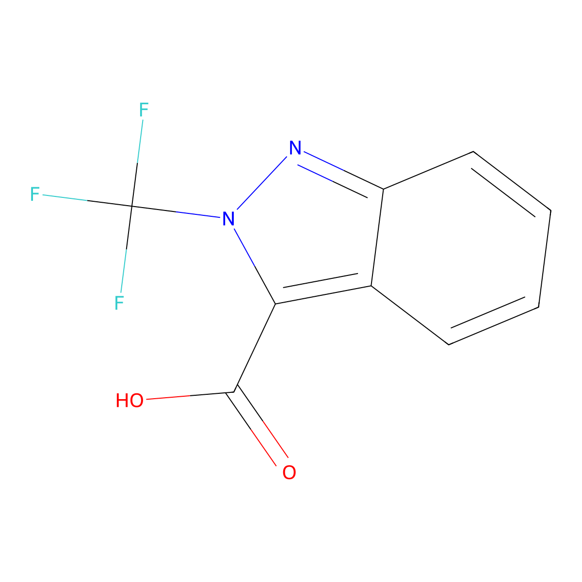 2-(trifluoromethyl)-2H-indazole-3-carboxylic acid molecular structure, CAS 2763759-12-0
