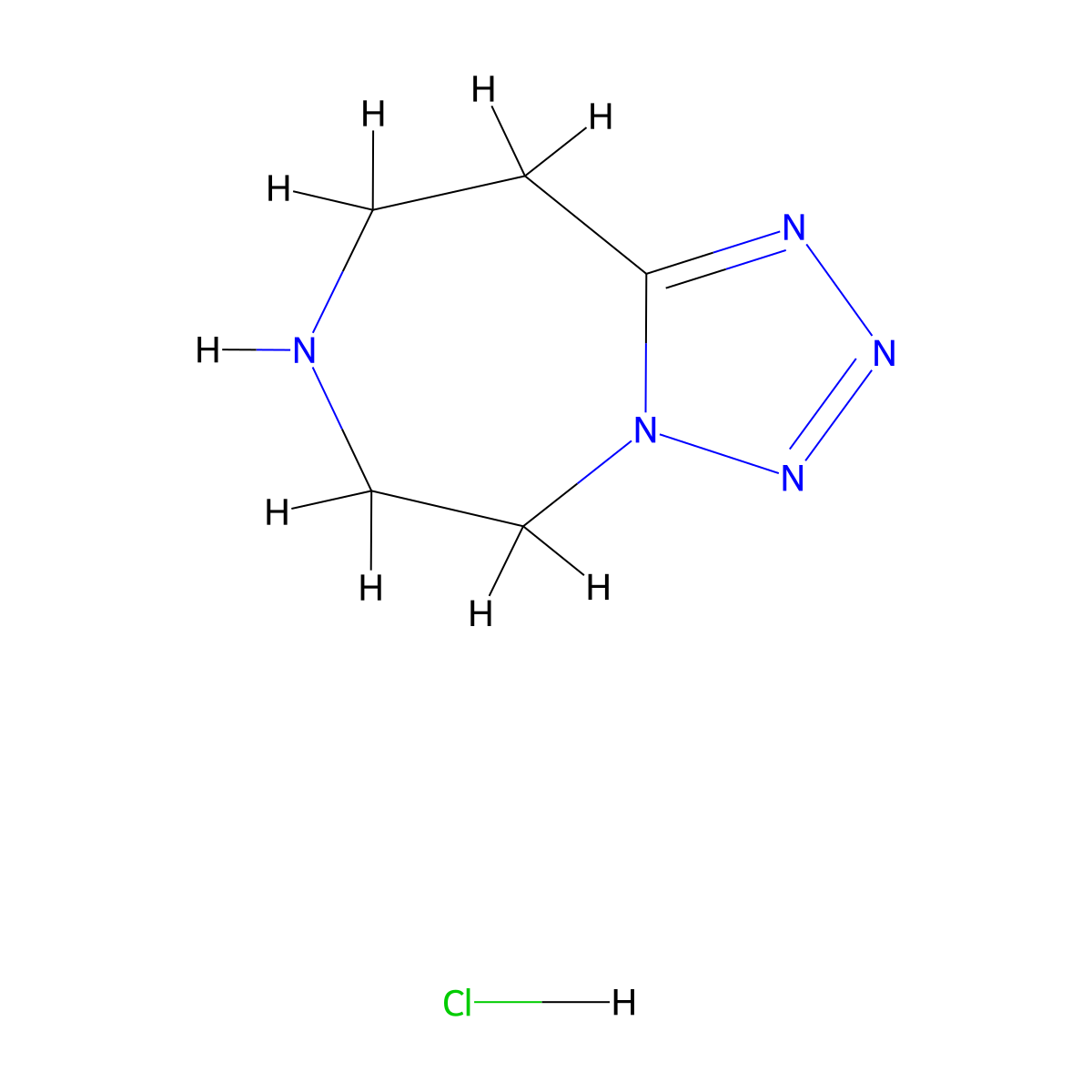 5H,6H,7H,8H,9H-[1,2,3,4]tetrazolo[1,5-d][1,4]diazepine hydrochloride molecular structure, CAS 2763759-20-0