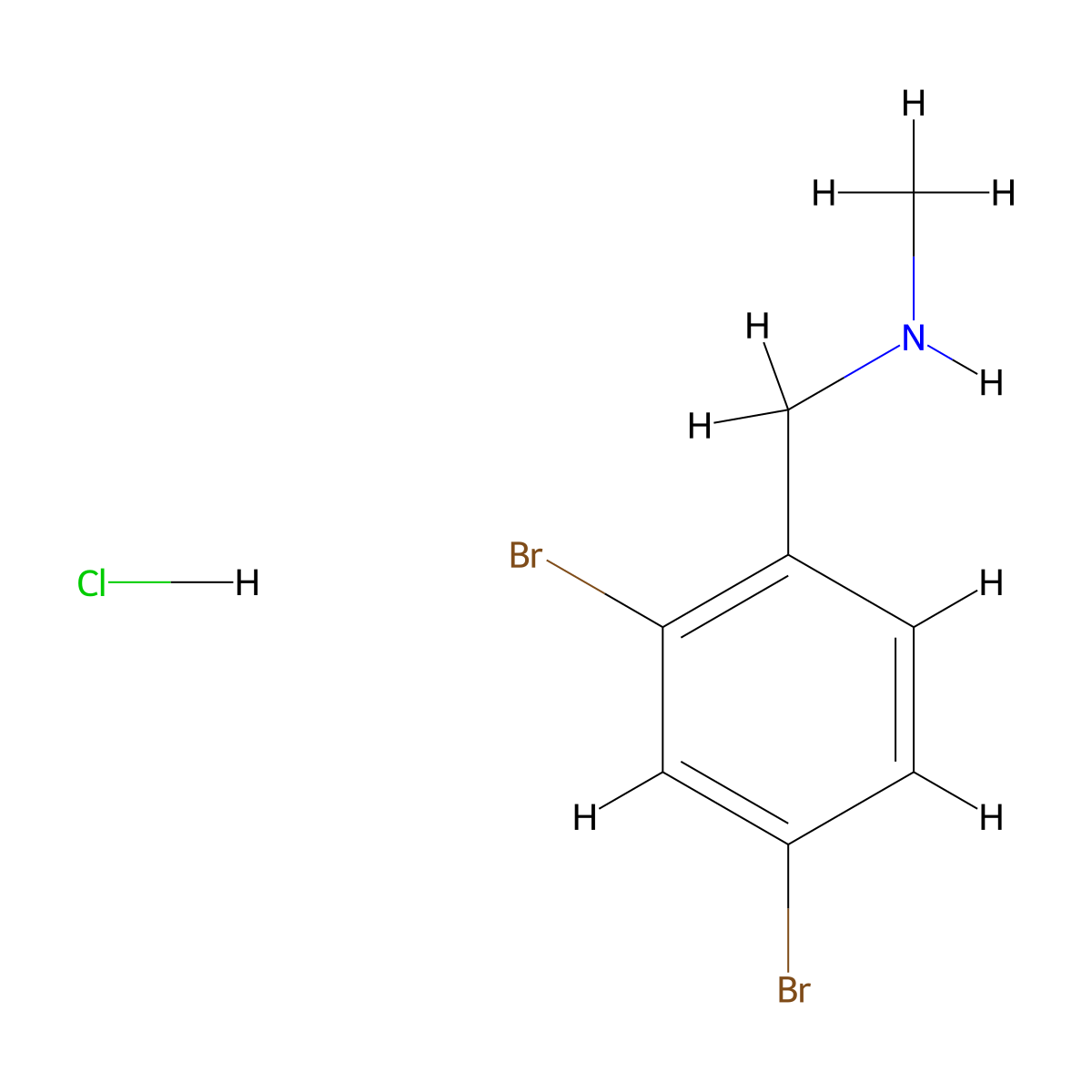 [(2,4-Dibromophenyl)methyl](methyl)amine hydrochloride molecular structure, CAS 2763759-28-8