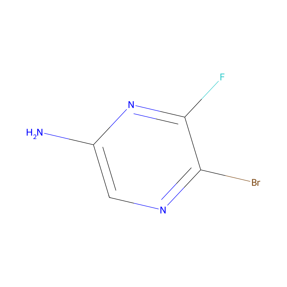 5-Bromo-6-fluoropyrazin-2-amine molecular structure, CAS 2763759-29-9