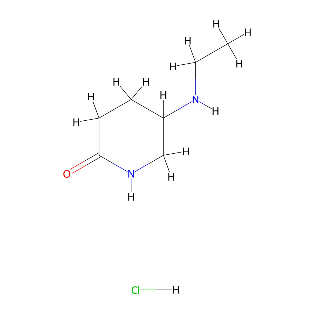 5-(Ethylamino)piperidin-2-one hydrochloride molecular structure, CAS 2763759-32-4
