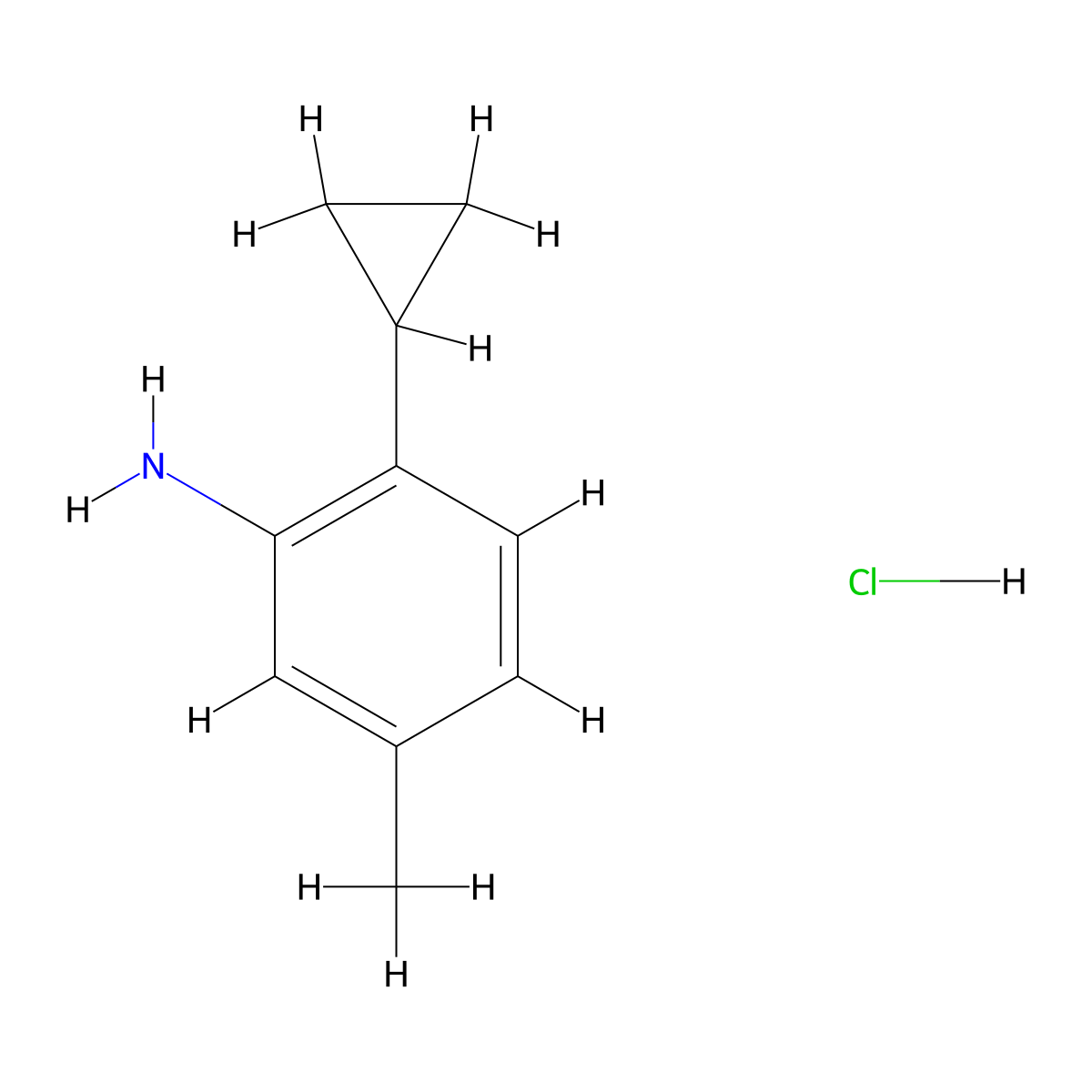 2-Cyclopropyl-5-methylaniline hydrochloride molecular structure, CAS 2763759-37-9