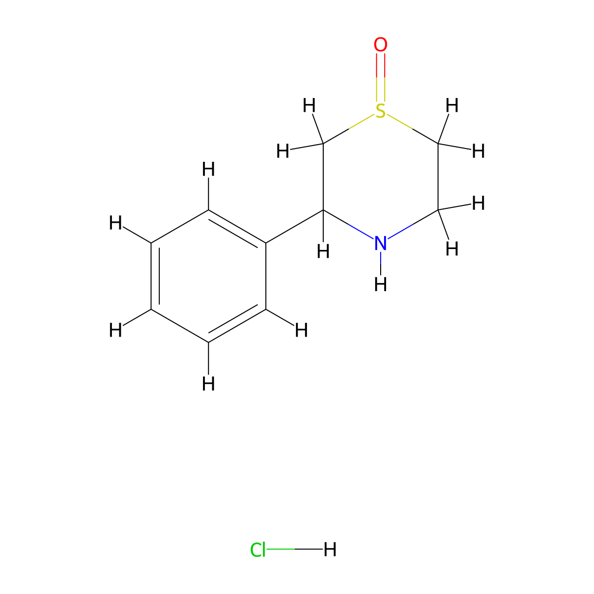 3-Phenyl-1lambda4-thiomorpholin-1-one hydrochloride molecular structure, CAS 2763759-38-0